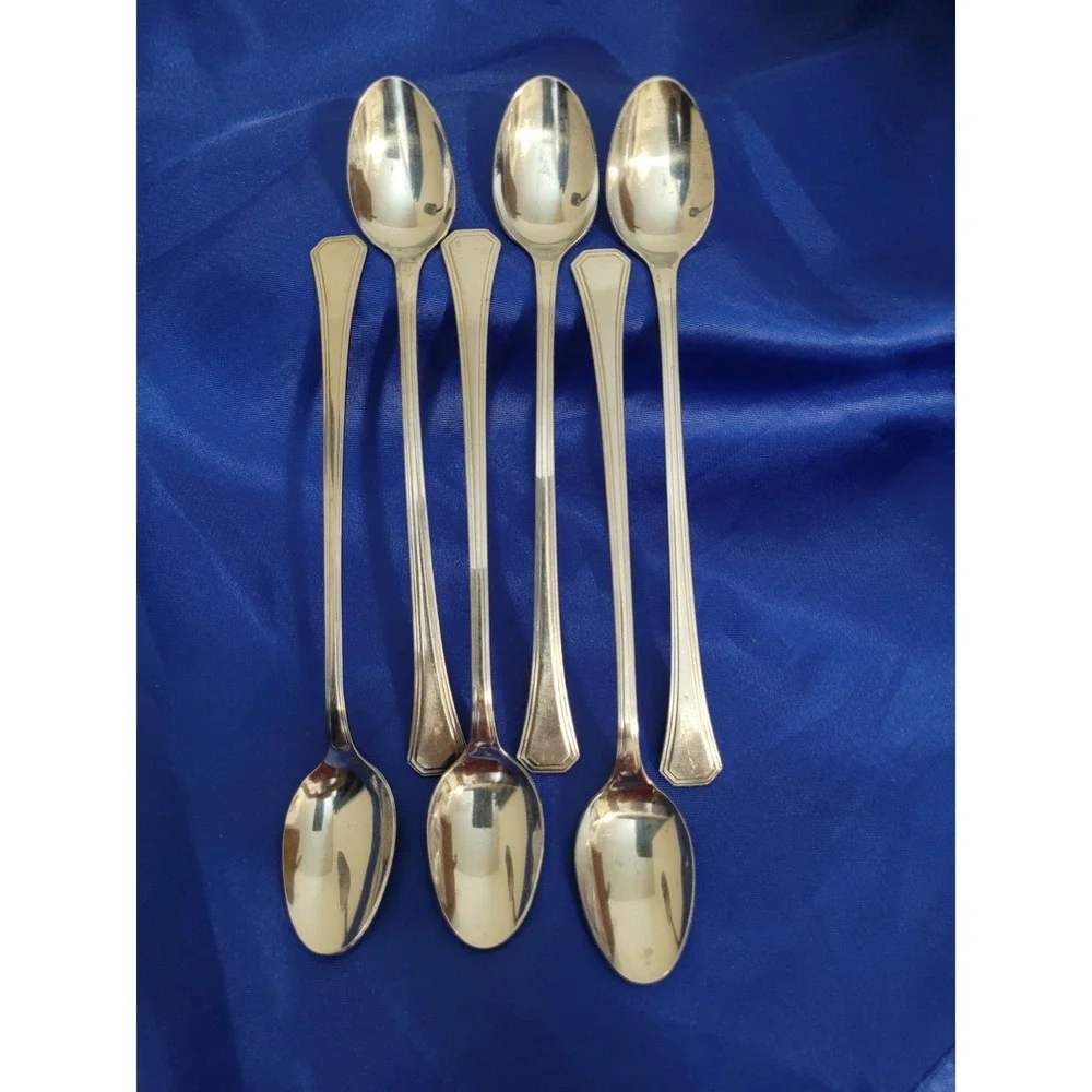 Ice Tea Spoons Michael Lloyd Set of 6  Stainless Steel